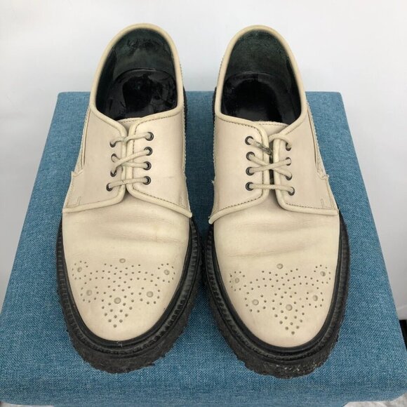 Adieu Paris Beige Black Brogue Casual Dress Shoes Size 10-10.5 - Picture 3 of 16